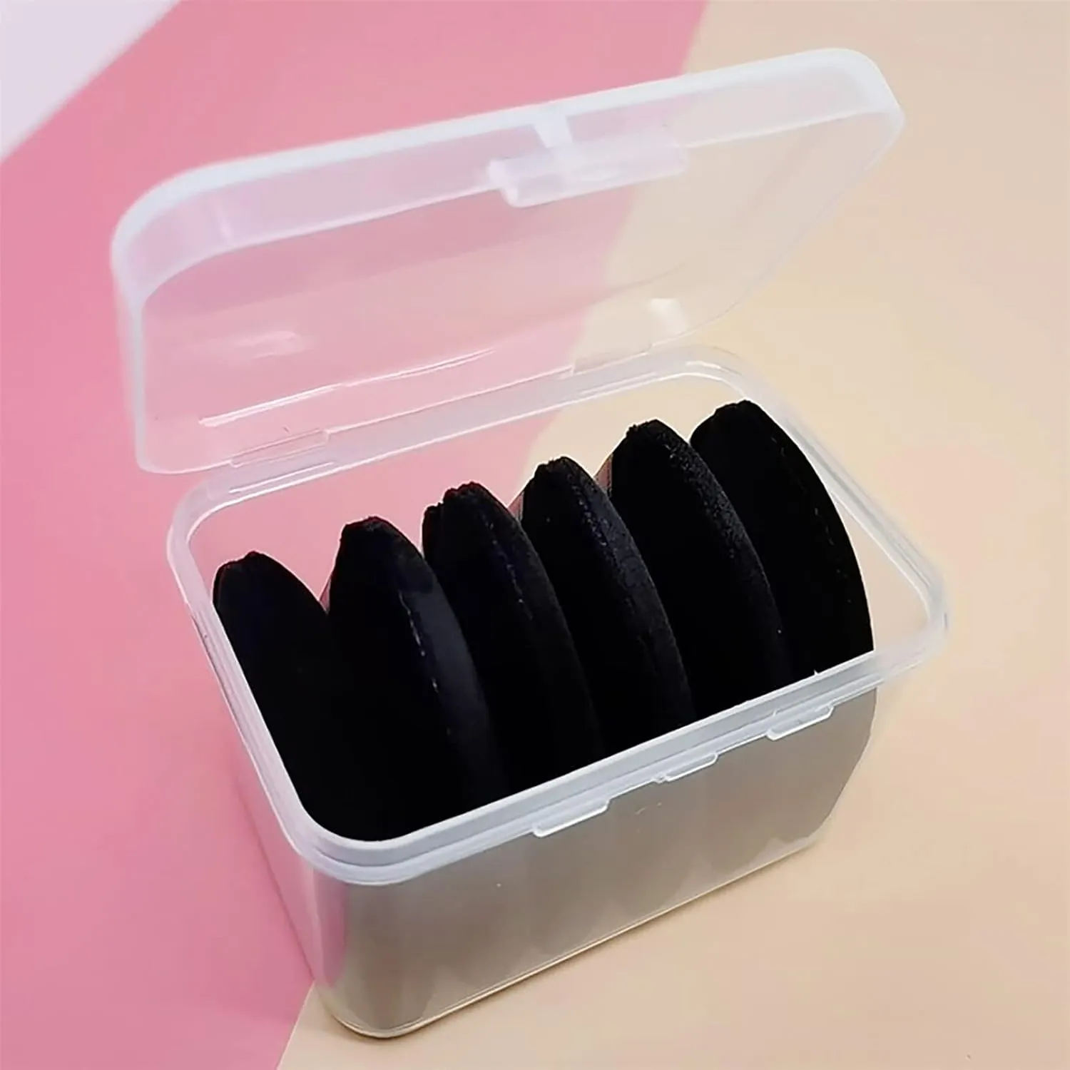 Powder Puff Face Soft Triangle Makeup Puff for Loose Powder Body Powder, Wedge Shape Velour Cosmetic Sponge Wet Dry Makeup Tool,Black