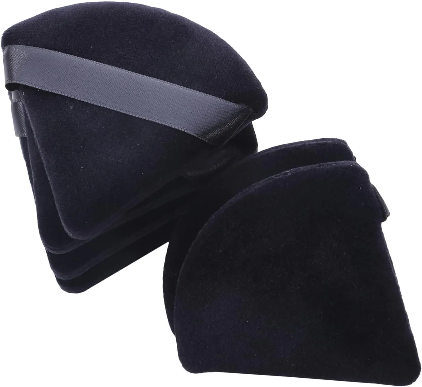 Powder Puff Face Soft Triangle Makeup Puff for Loose Powder Body Powder, Wedge Shape Velour Cosmetic Sponge Wet Dry Makeup Tool,Black