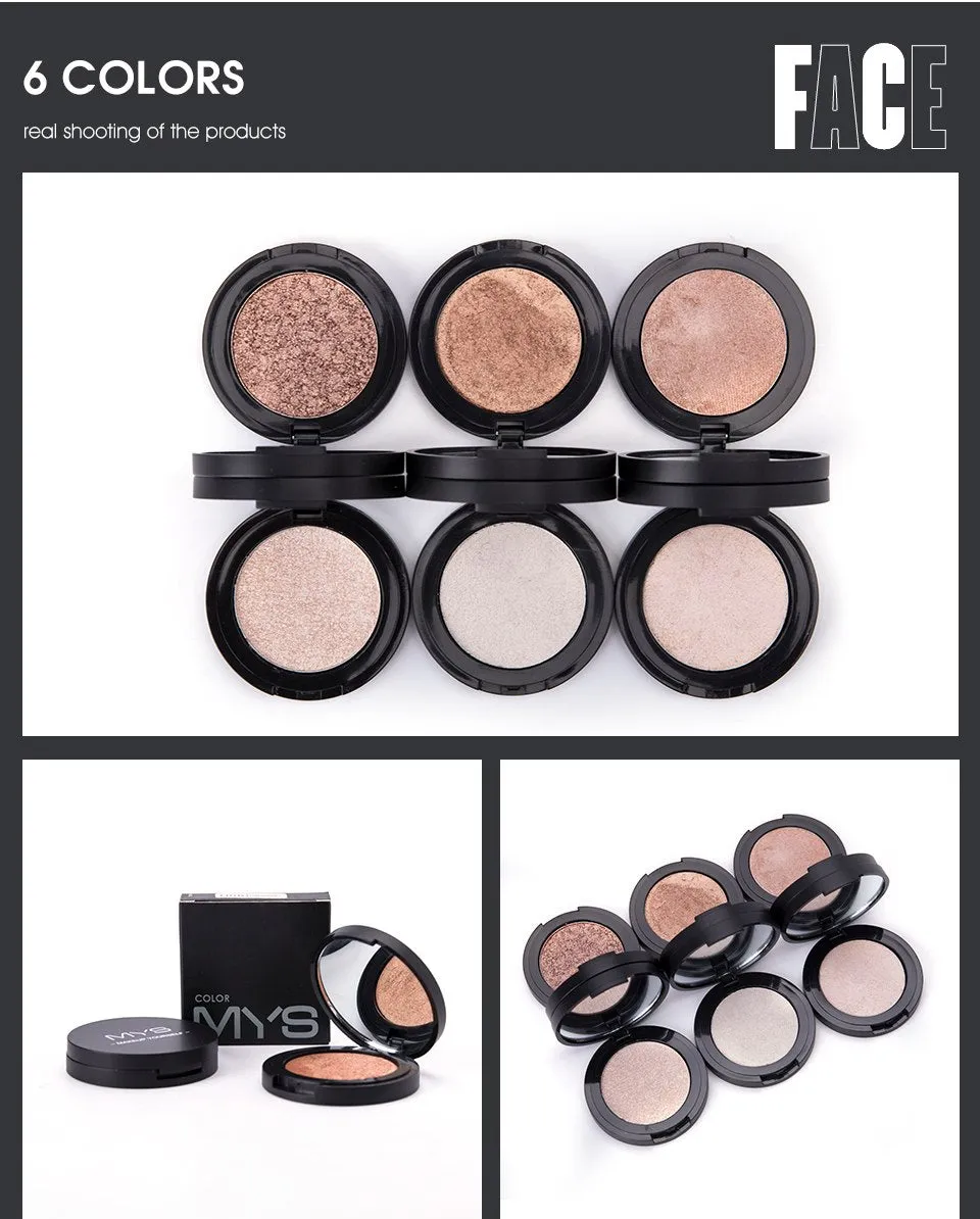 professional 6 color bronzer and highlighter palette powder