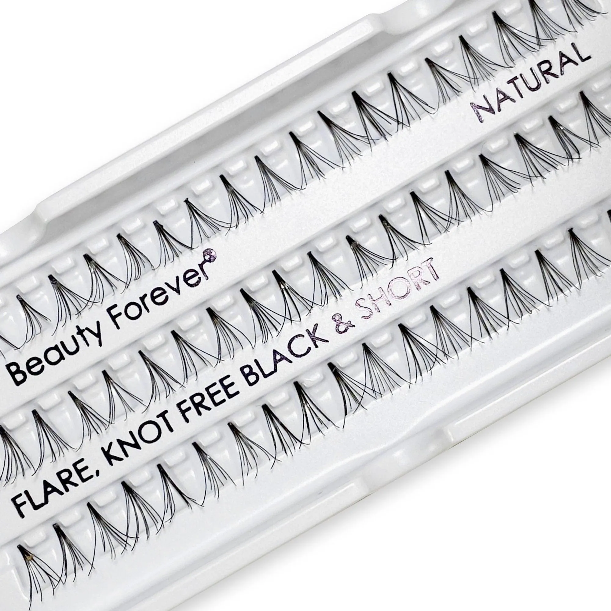 Professional Individual Lashes, 5 Ply Flare Black, Knot Free & Short For Natural Volume (BF1001-Short)
