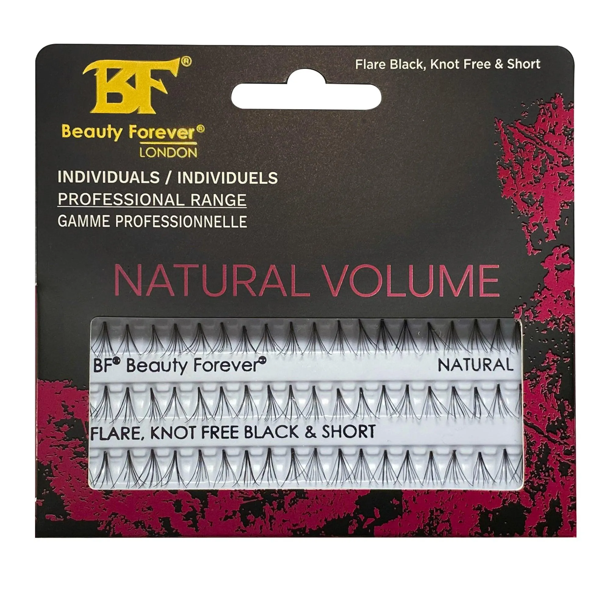 Professional Individual Lashes, 5 Ply Flare Black, Knot Free & Short For Natural Volume (BF1001-Short)