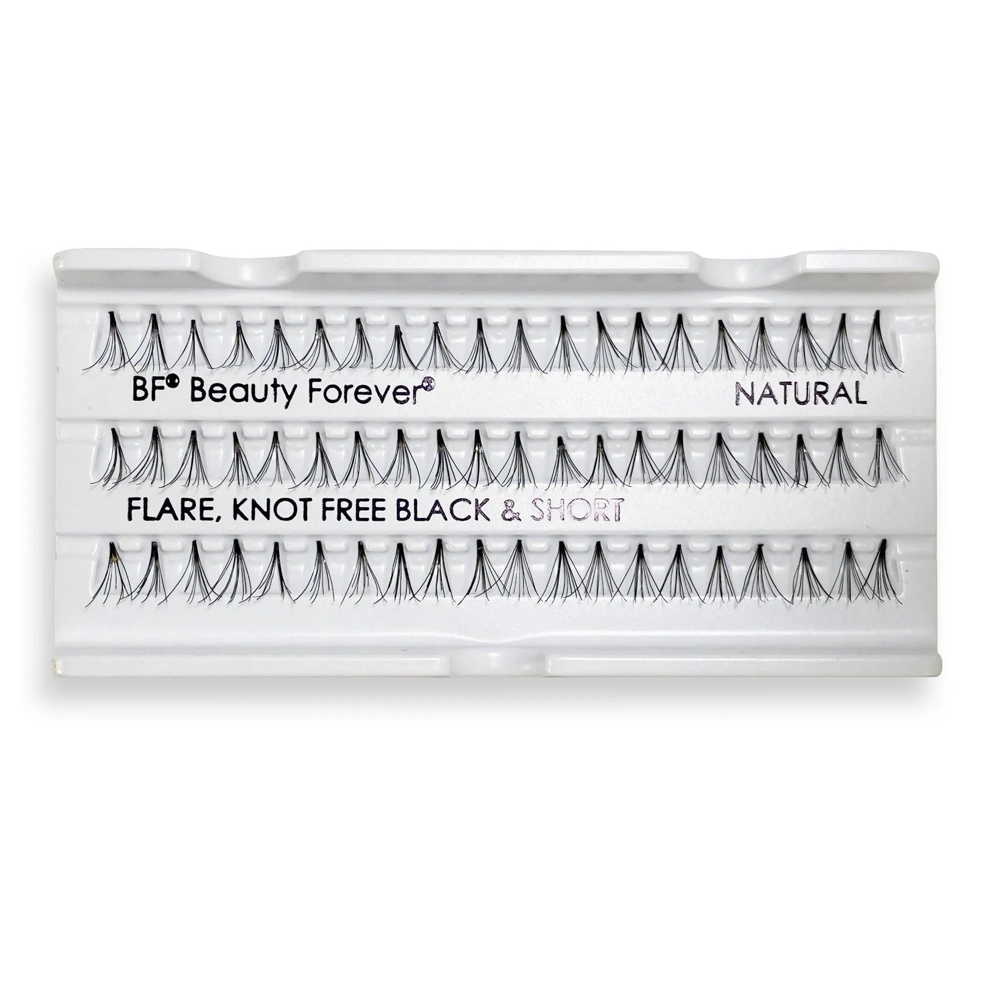Professional Individual Lashes, 5 Ply Flare Black, Knot Free & Short For Natural Volume (BF1001-Short)