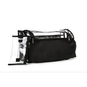 Professional large clear PVC makeup bag with handles and detachable tissue Pouch