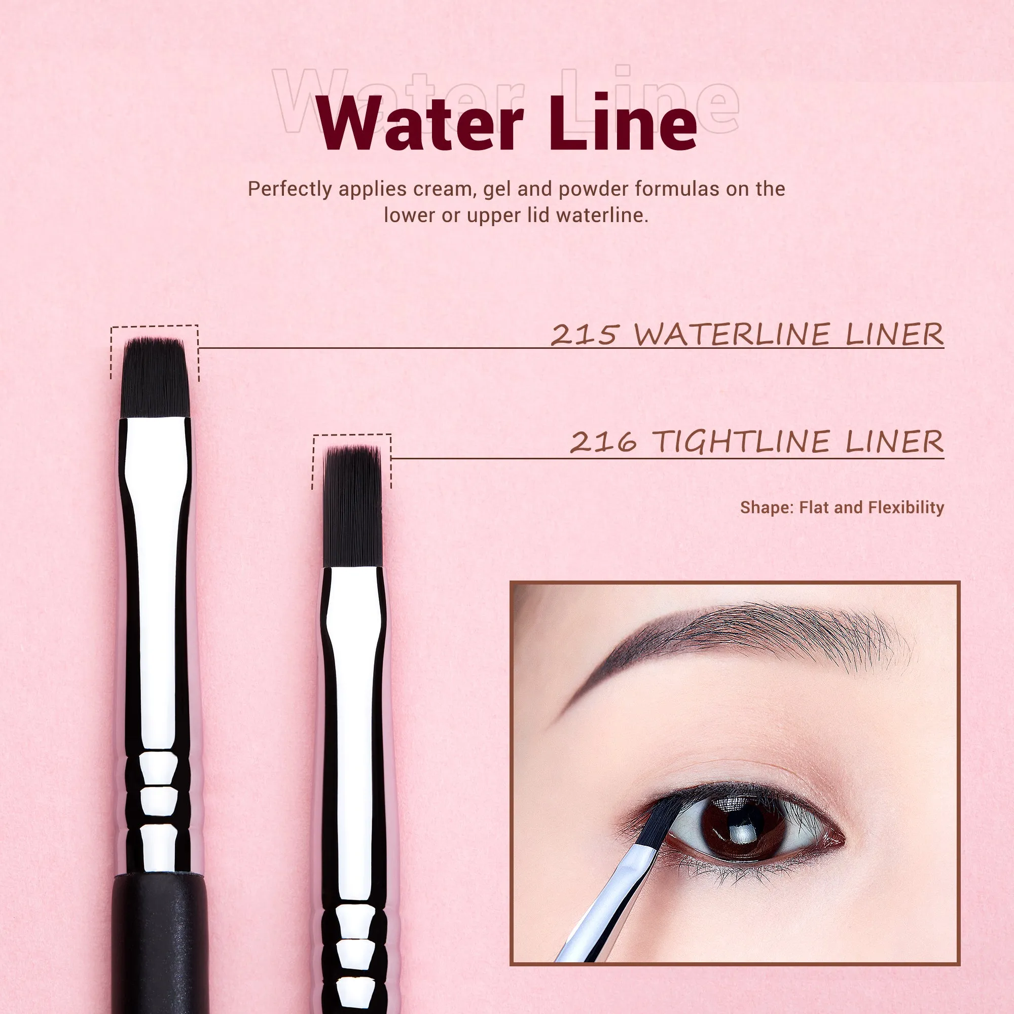 Professional Makeup Eyeliner Brush Set 11pcs T324