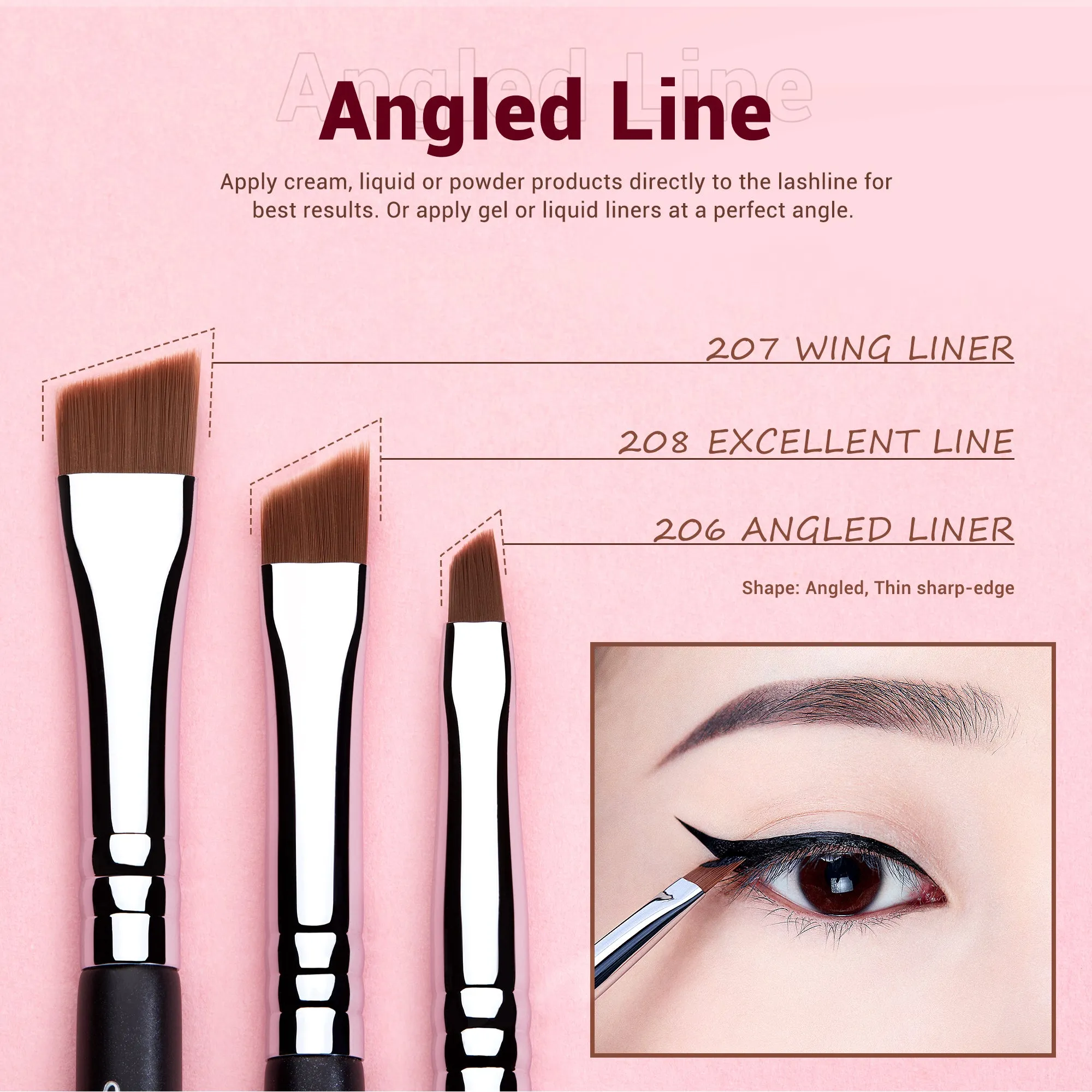 Professional Makeup Eyeliner Brush Set 11pcs T324