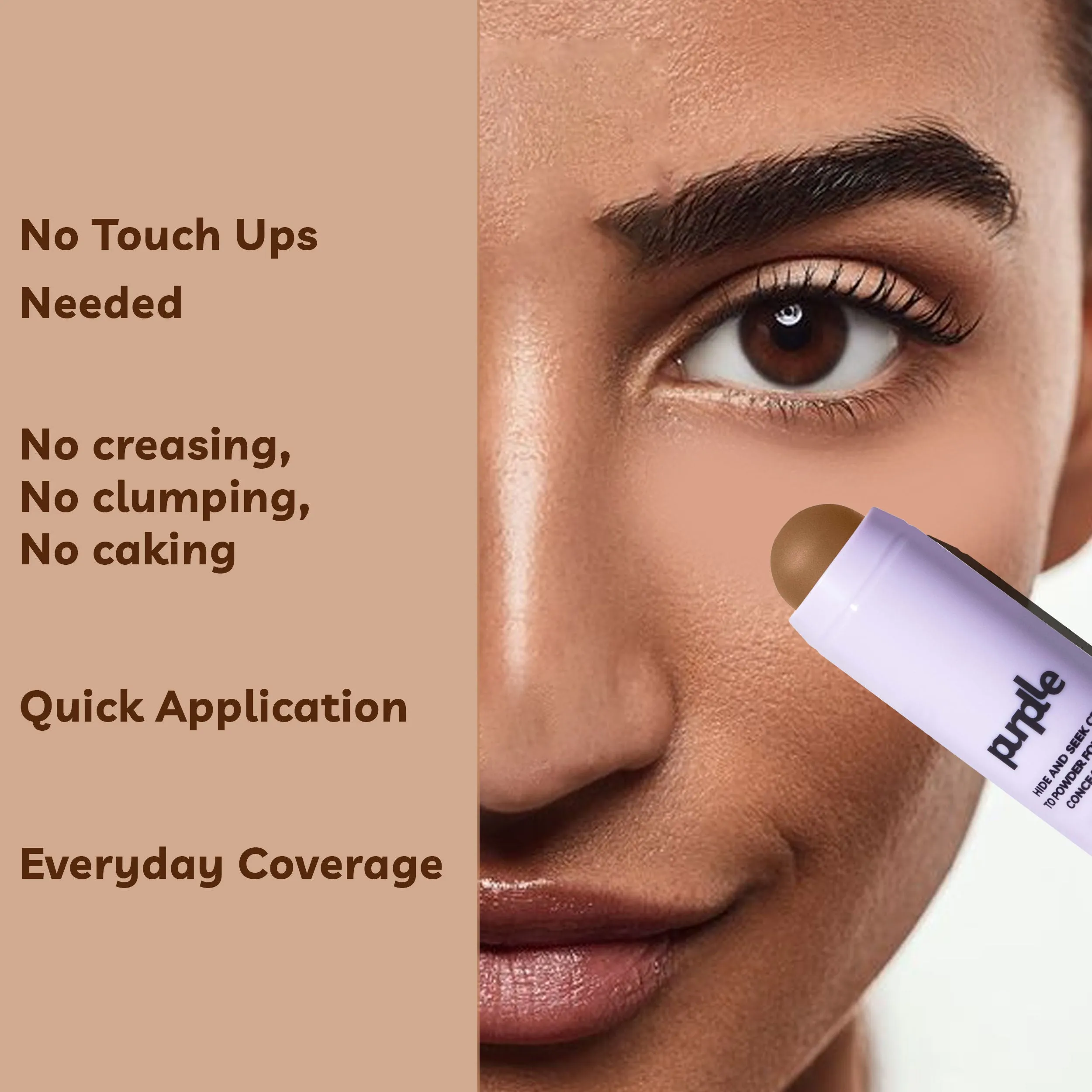 Purplle Hide and Seek Cream to Powder Foundation Concealer Stick Almond Chase 5
