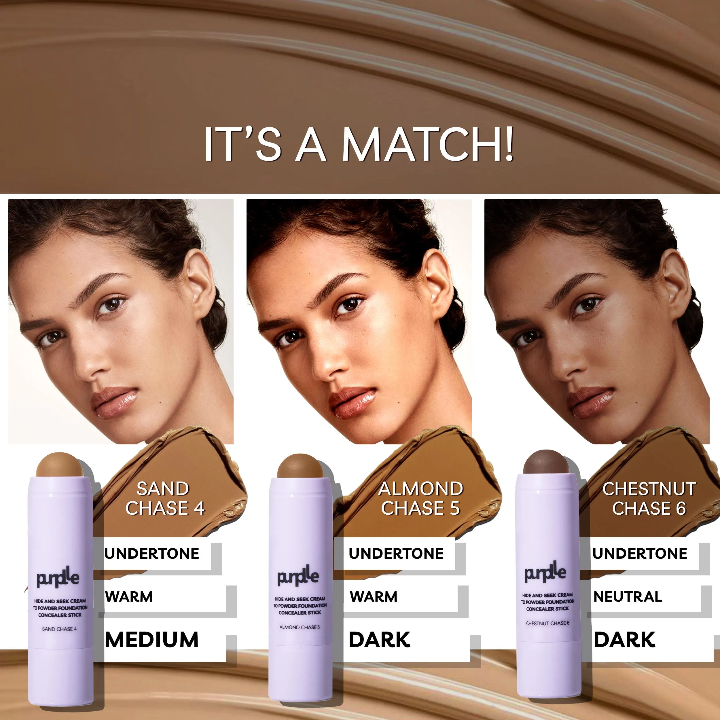 Purplle Hide and Seek Cream to Powder Foundation Concealer Stick Almond Chase 5