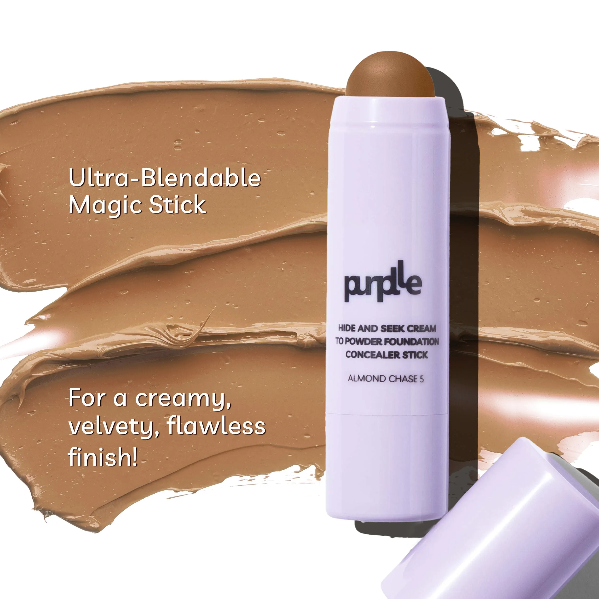 Purplle Hide and Seek Cream to Powder Foundation Concealer Stick Almond Chase 5