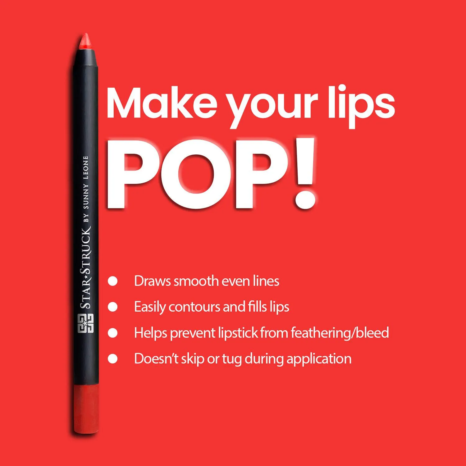 Red Carpet - Long Wear Lip Liner, Bright Red | 1.2gms
