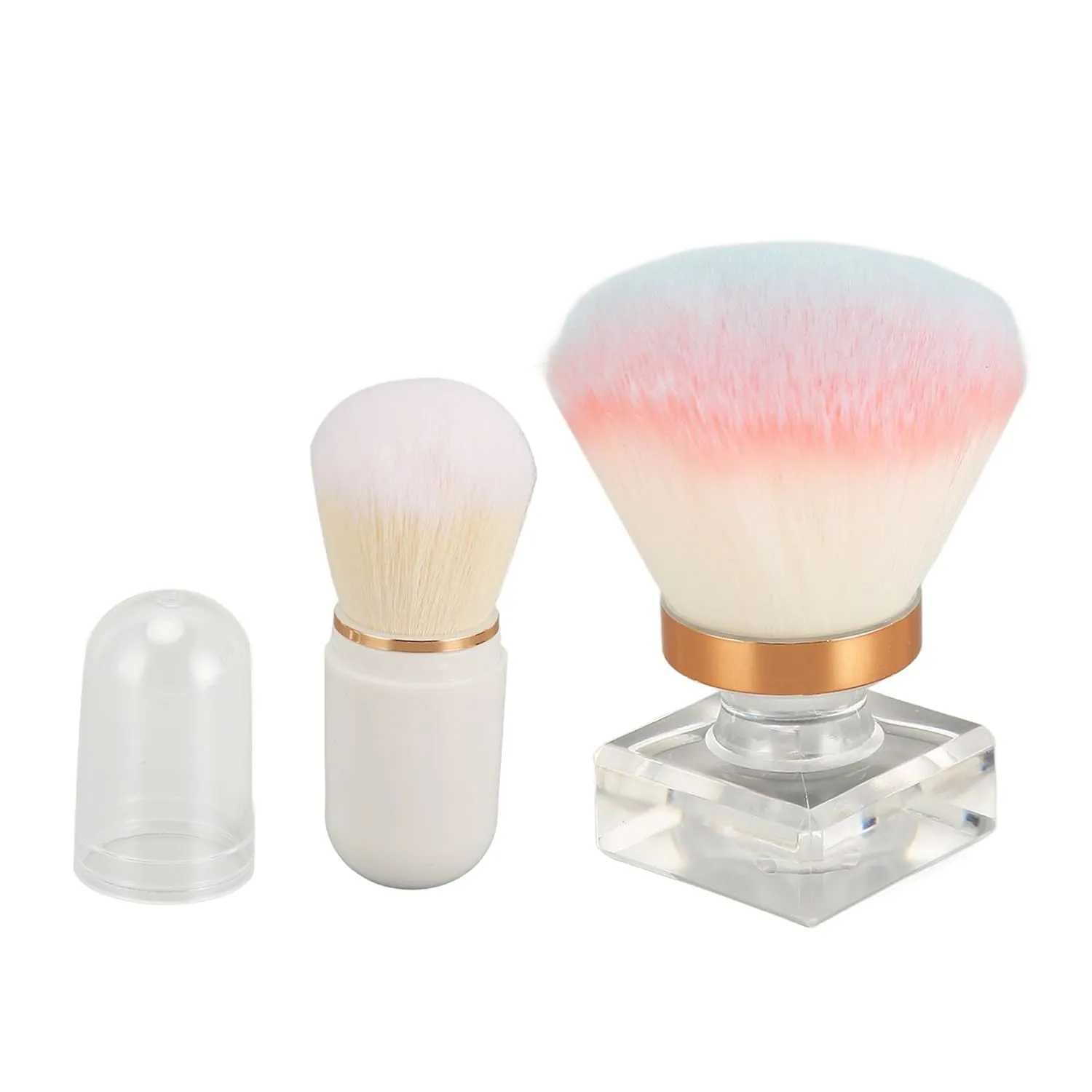 Retractable Kabuki Makeup Brush, Powder Brush Travel Brush with Soft and, Easy Application, Effortless Blending for Blush Bronzer & Powder