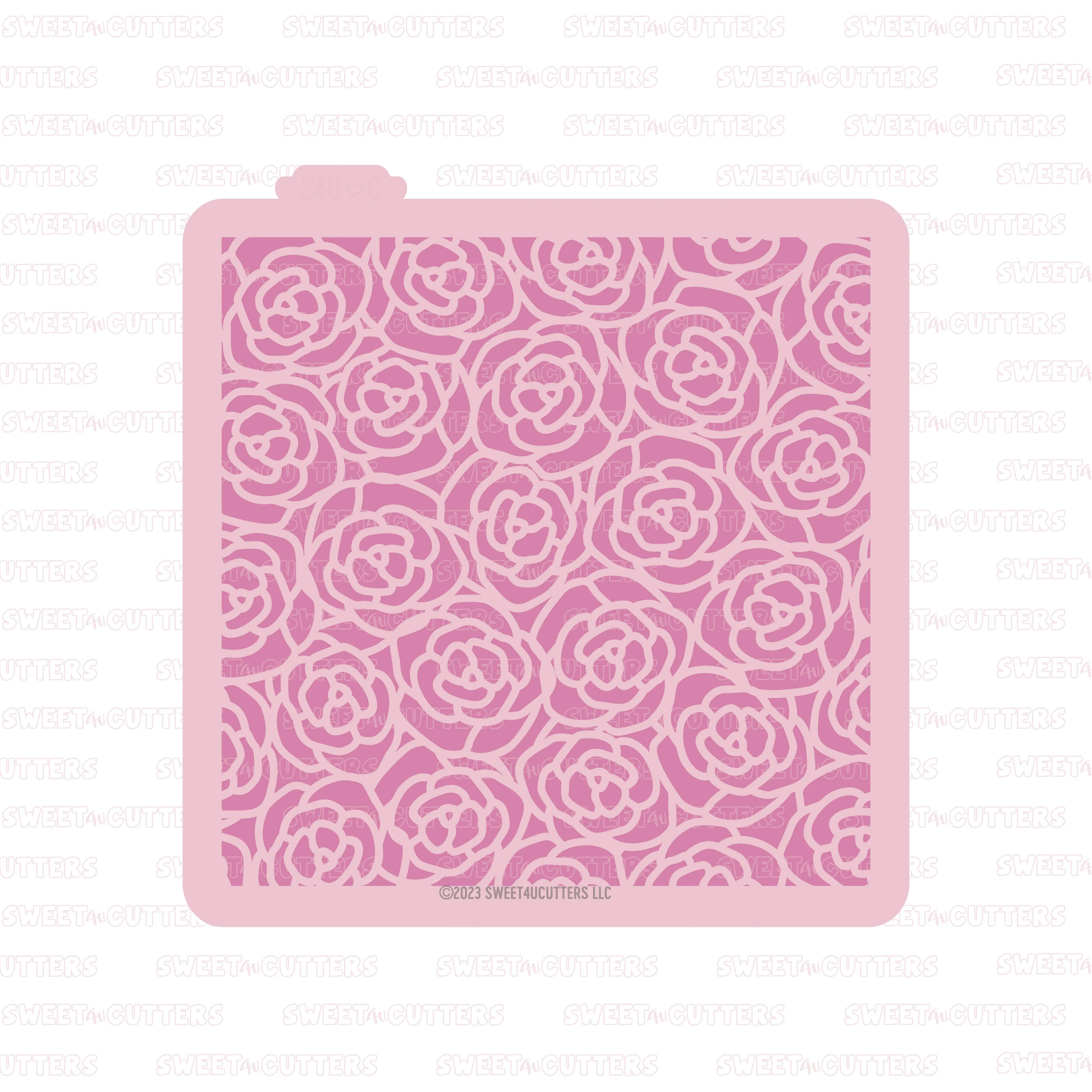 Roses cookie stencil