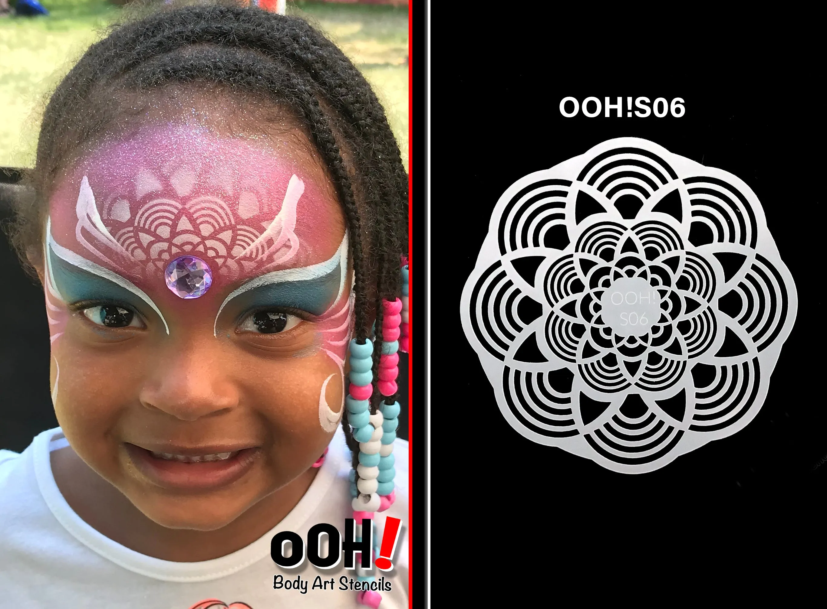 S06 Mandala Sphere Airbrush & Face Paint Stencil