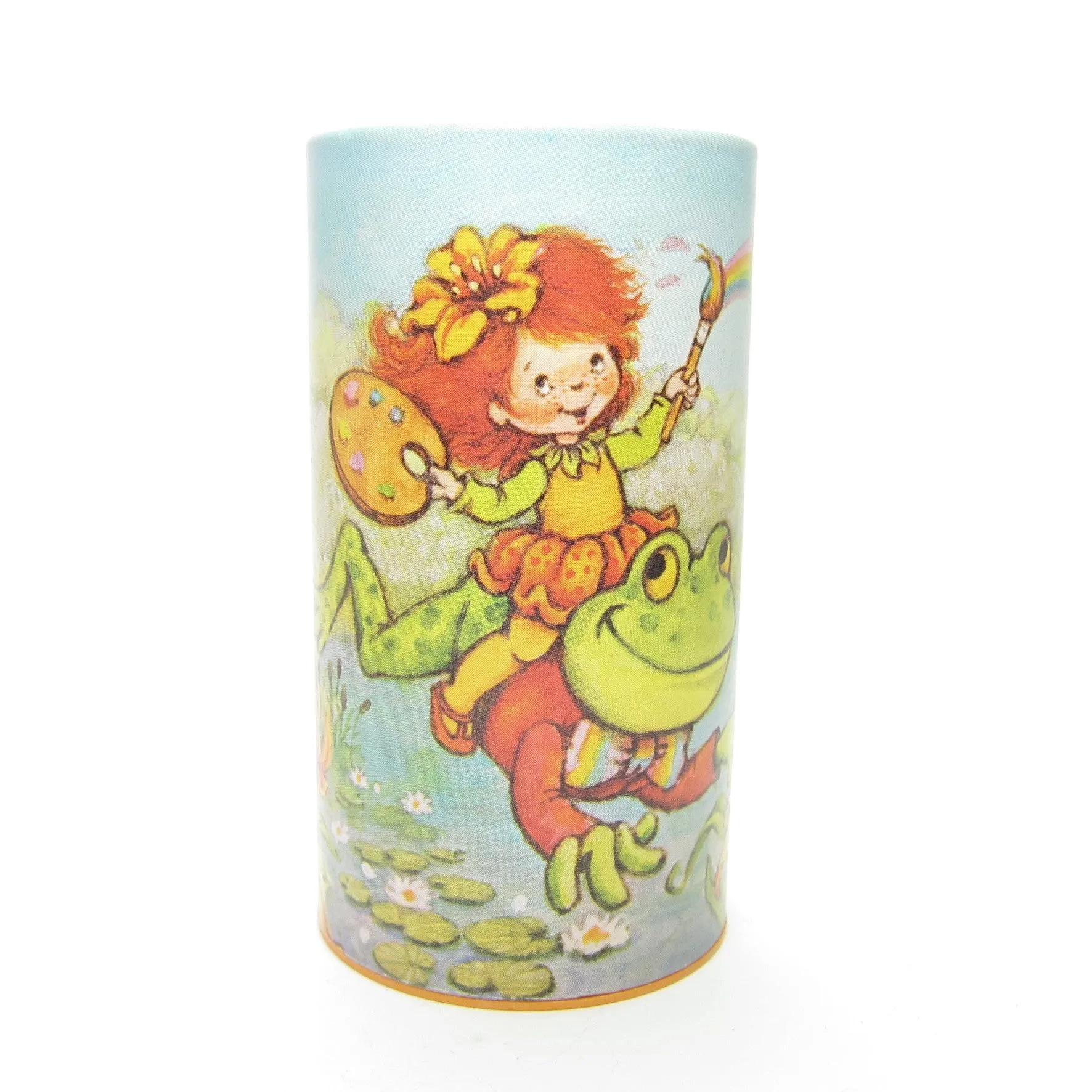 Scamper Lily Powder Vintage Avon Sparkle Bright Talc with Puff