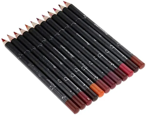 SDENSHI 12 Piece Color Lip Liner Pencil Pen Set Lip Cosmetic Makeup Lasting