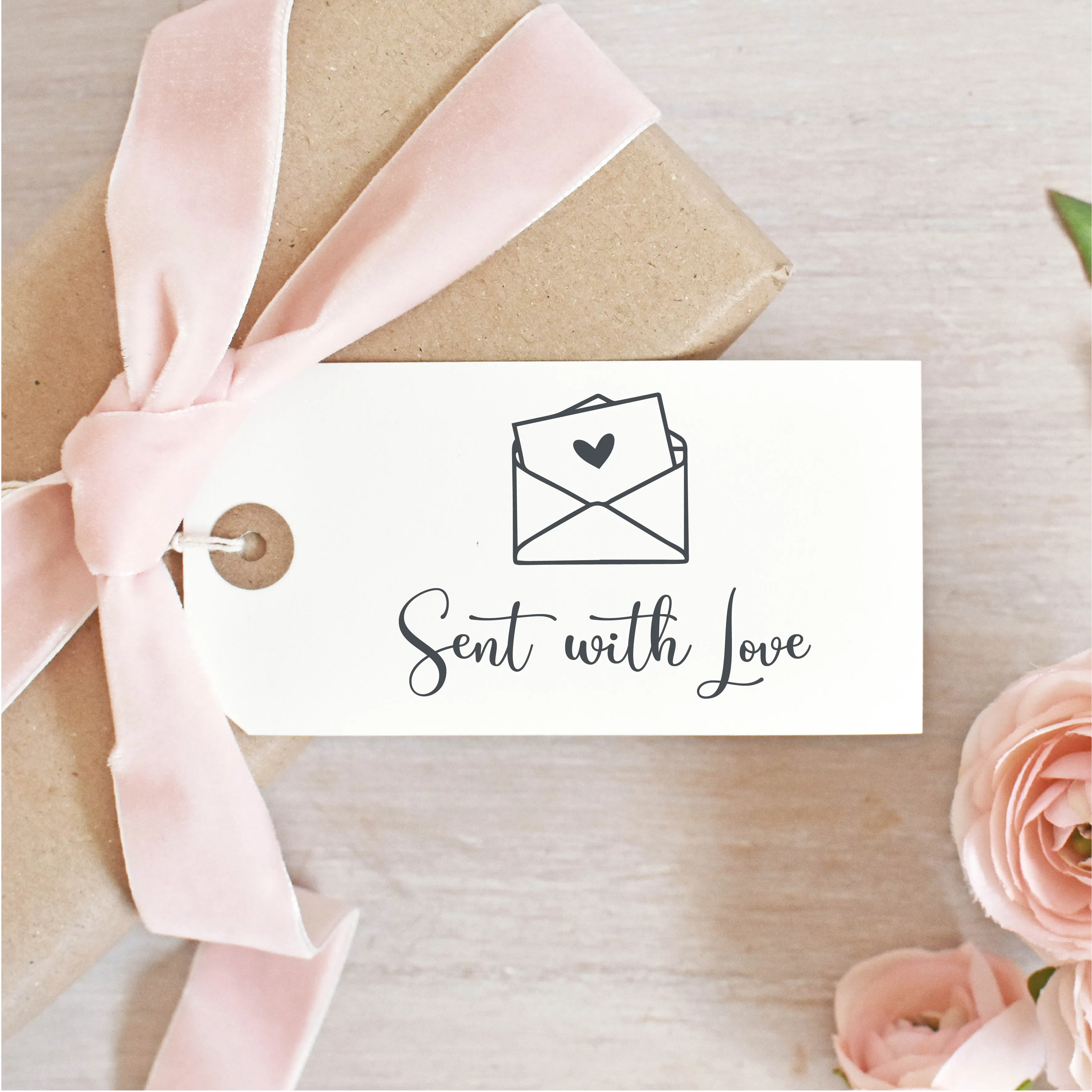 Sent With Love Valentine's Rubber Stamp