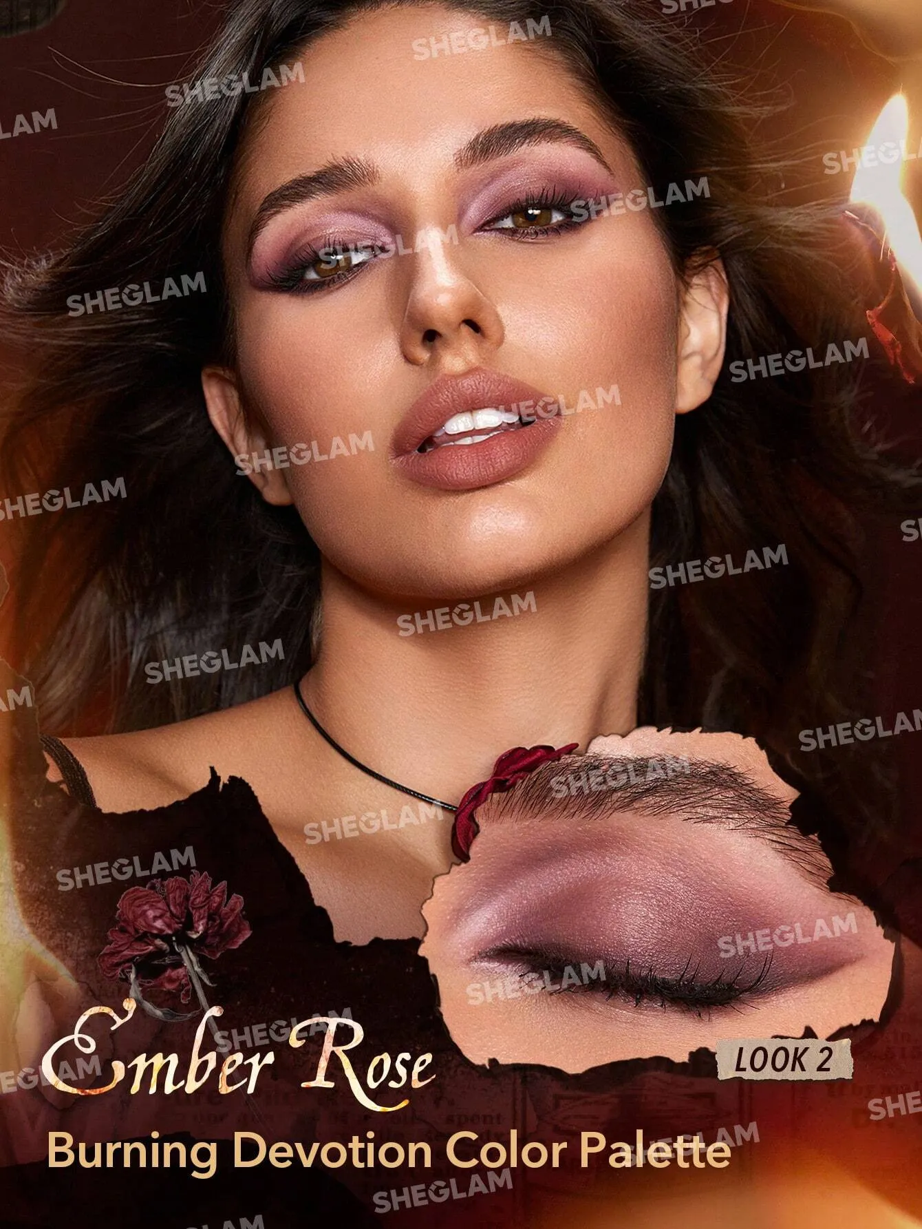 SHEGLAM Ember Rose Burning Devotion Color Palette 4 Colors Valentines Gift Eyeshadow Palette Creamy Matte Long-Lasting High Pigment Vegan Eyeshadow