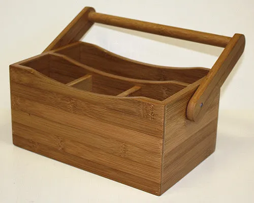 Simply Bamboo Brown Condiment Bamboo Caddy - 11.13"