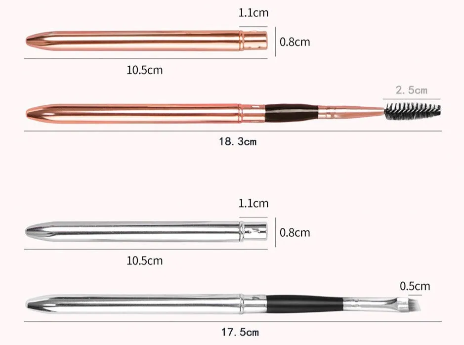Single covered eyelash curler oblique eyebrow brush bullet eyelash brush convenient storage of makeup tools