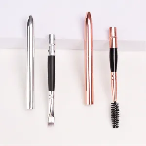 Single covered eyelash curler oblique eyebrow brush bullet eyelash brush convenient storage of makeup tools
