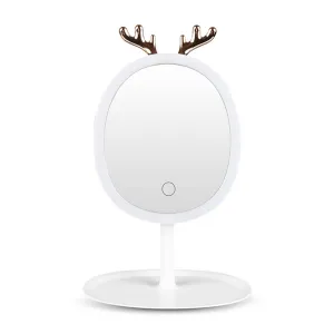 SOGA White Antler LED Light Makeup Mirror Tabletop Vanity Home Decor