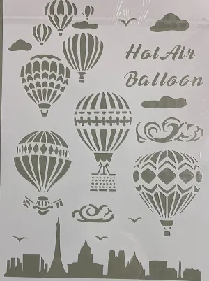 STENCILS HOT AIR BALLON 8x11