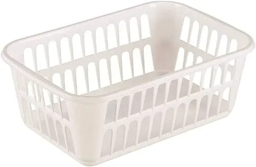 Sterilite 16088048 Medium White Plastic Storage Baskets 11-1/4" x 8" x 4-1/4" - Quantity of 24