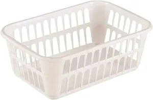 Sterilite 16088048 Medium White Plastic Storage Baskets 11-1/4" x 8" x 4-1/4" - Quantity of 24