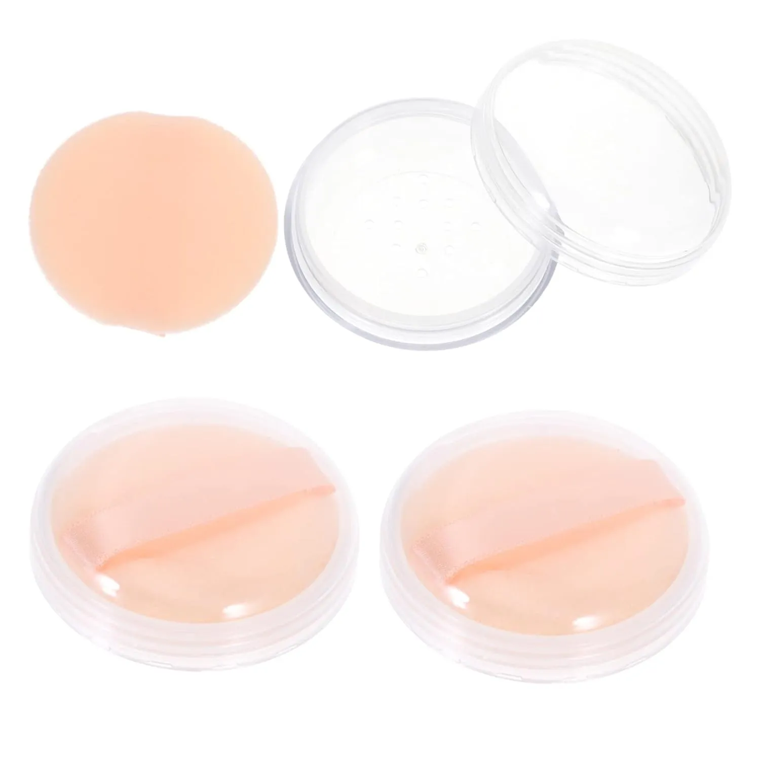 Stylish Powder Holder for Women 3 Sets Loose Powder Box Puff for Face Body Makeup