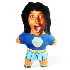 Superhero Blue Female Face Pillow