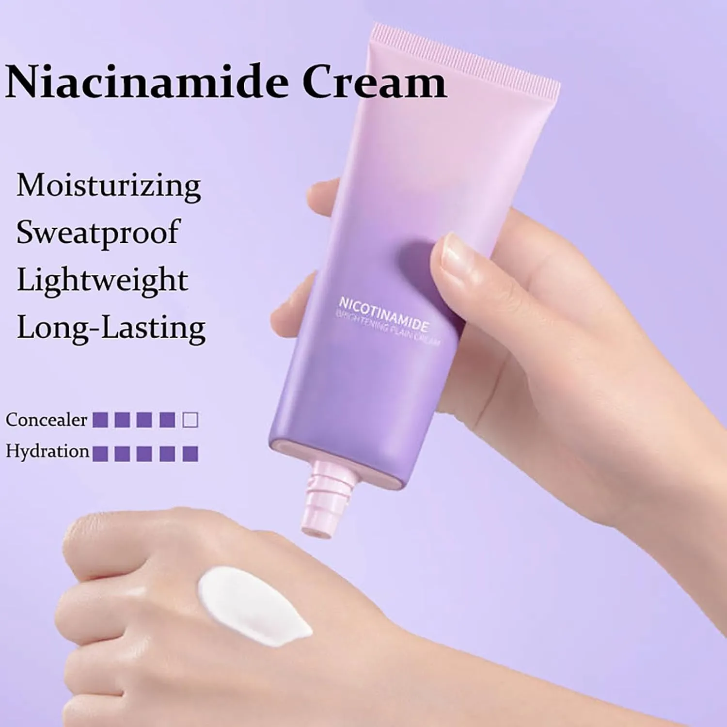 Swarous Niacinamide Cream - 2-in-1 Multi Effect Isolation Cream, Swarous Multi-cream Concealer Moisturizing Face Makeup Foundation Long-Lasting & Waterproof for All Skin Types (1)