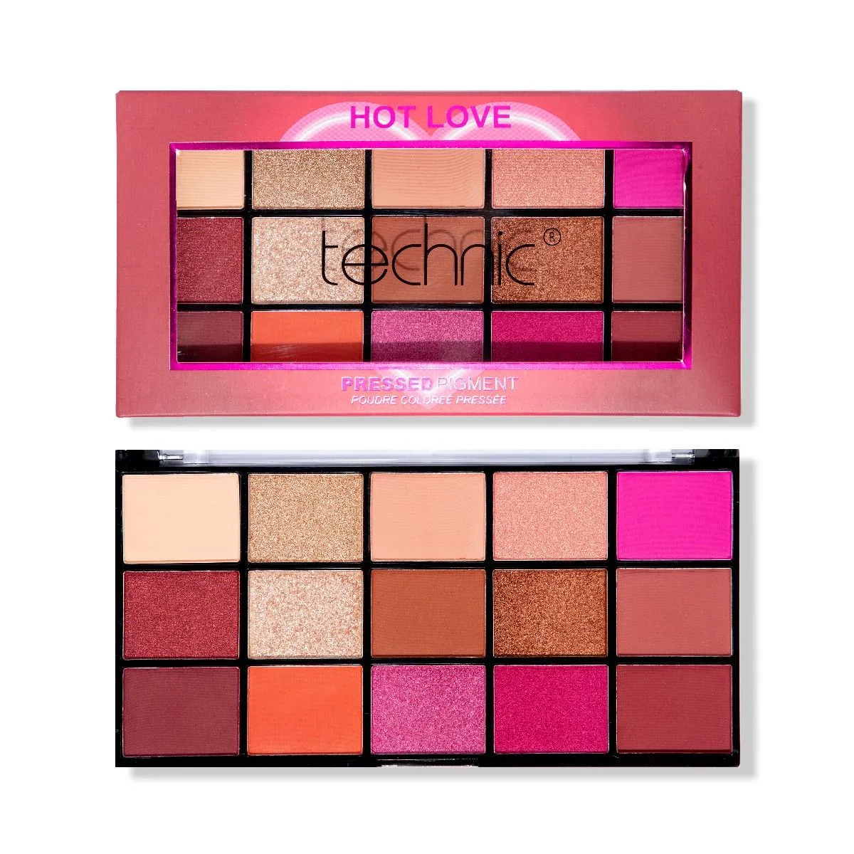 Technic Hot Love Pressed Pigment Eyeshadow Palette (30gm)