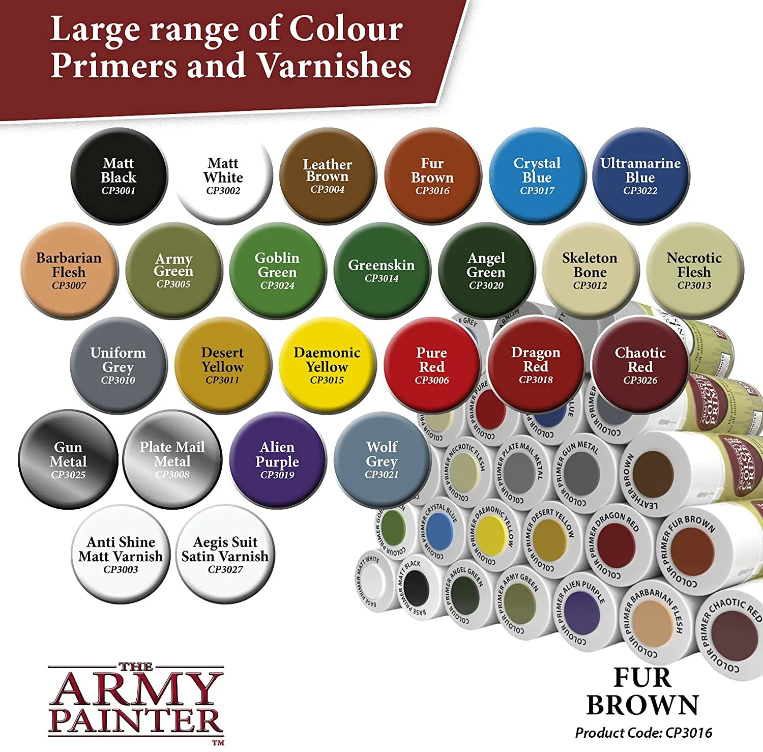 The Army Painter - Colour Primer: Spray Paint, 400ml - All Colors