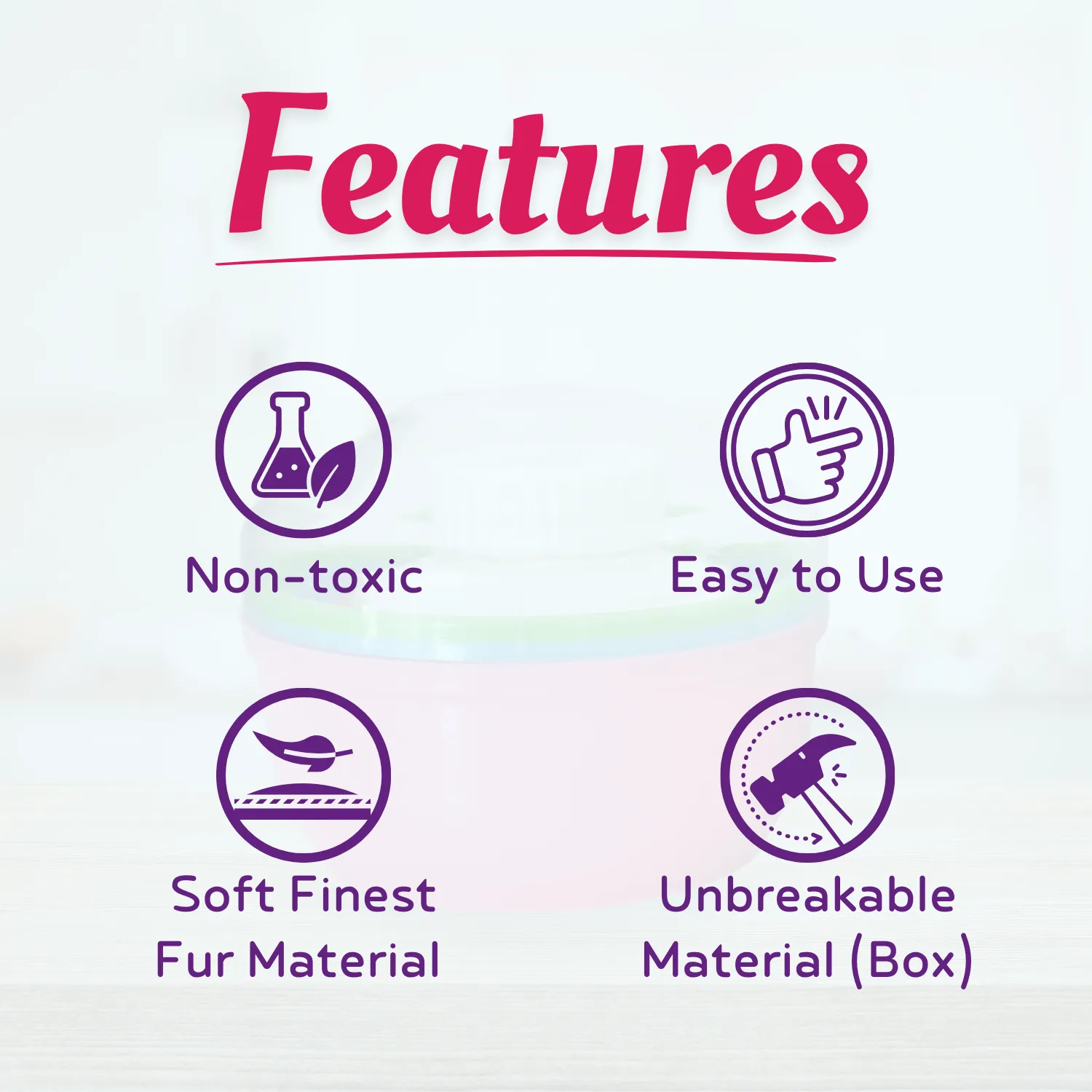 THE LITTLE LOOKERS Portable Baby Skin Care Baby Powder Puff with Box Holder Container for New Born and Kids for Baby Face and Body