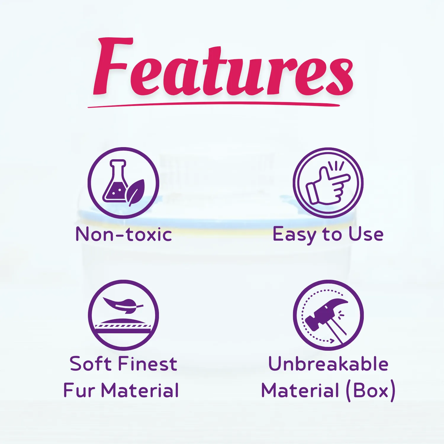 THE LITTLE LOOKERS Portable Baby Skin Care Baby Powder Puff with Box Holder Container for New Born and Kids for Baby Face and Body