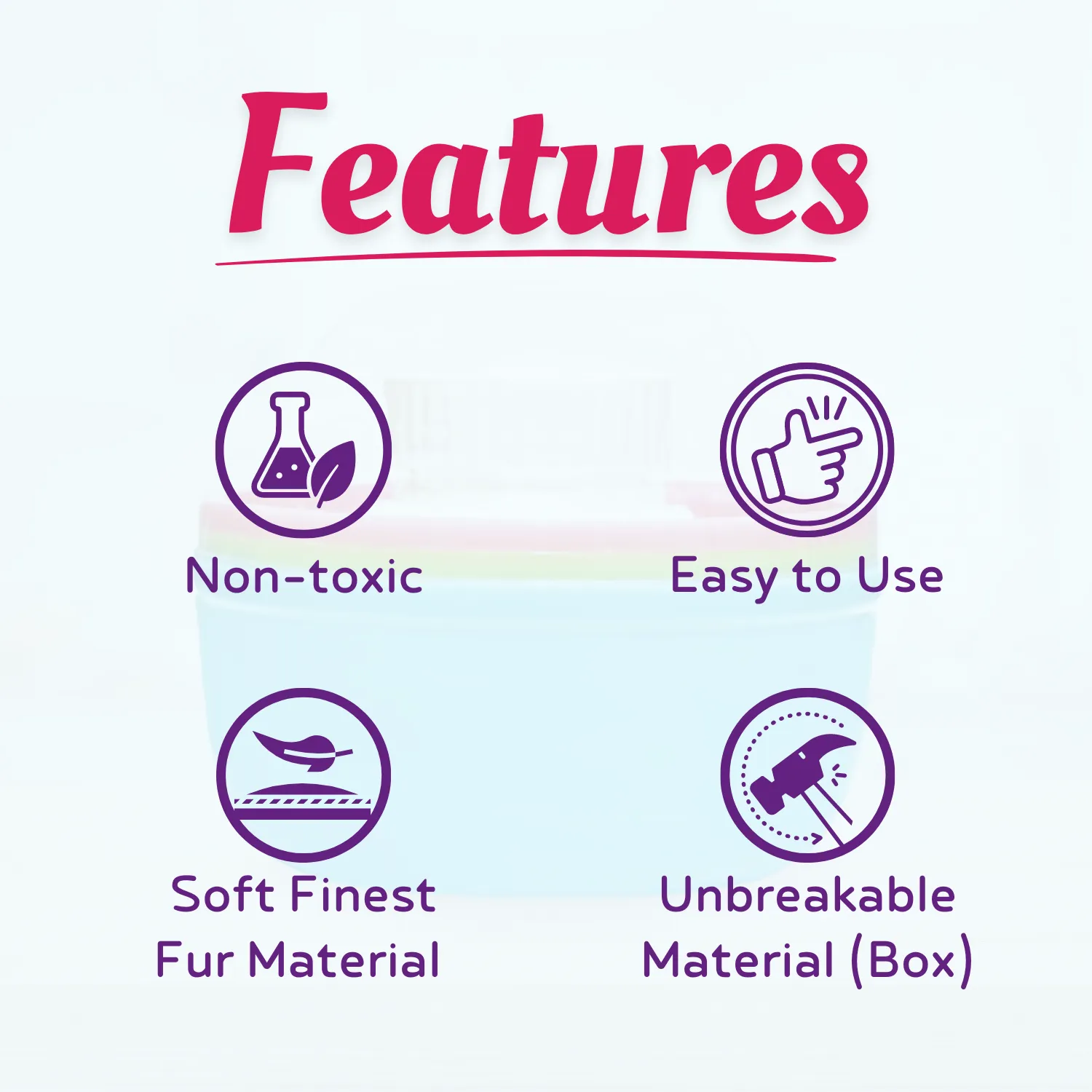 THE LITTLE LOOKERS Portable Baby Skin Care Baby Powder Puff with Box Holder Container for New Born and Kids for Baby Face and Body