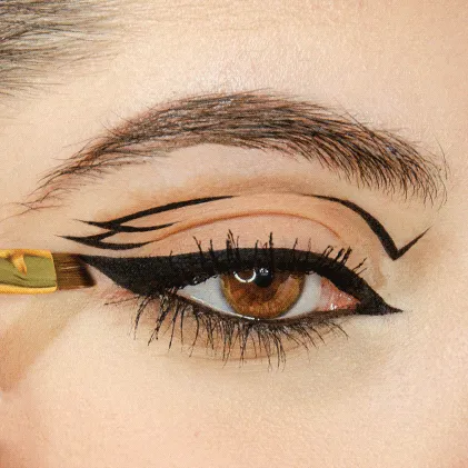 The Wingmaster Dual Sided Eyeliner Brush (MSRP $20)