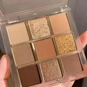 Toleet-Christmas/Thanksgiving Gift Winter Makeup Ideas New Nine-color Eyeshadow Palette Butter Orange Brown Pearly Matte Glitter Eyeshadow Shiny Eye Shadow Long-lasting Eye Make Up