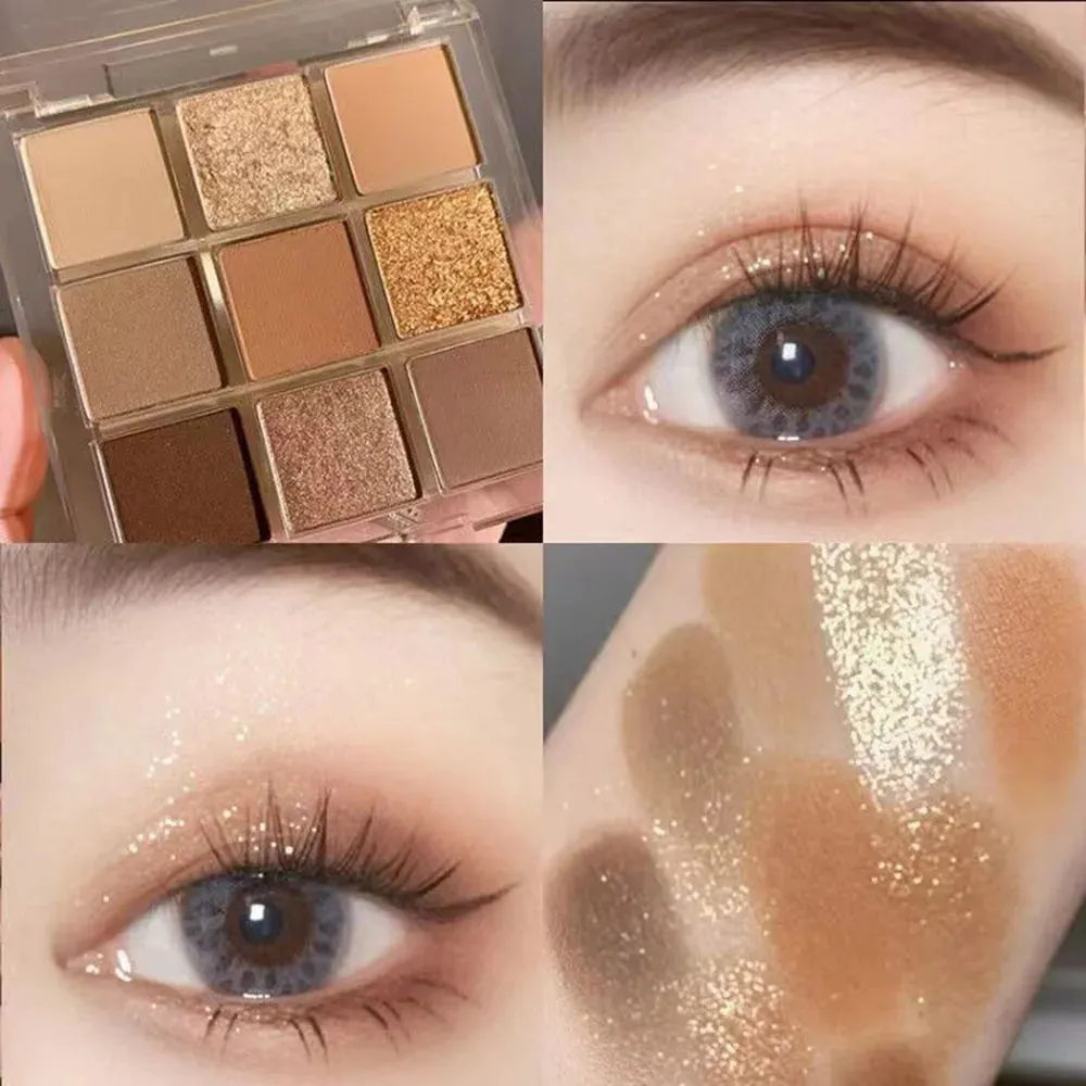 Toleet-Christmas/Thanksgiving Gift Winter Makeup Ideas New Nine-color Eyeshadow Palette Butter Orange Brown Pearly Matte Glitter Eyeshadow Shiny Eye Shadow Long-lasting Eye Make Up