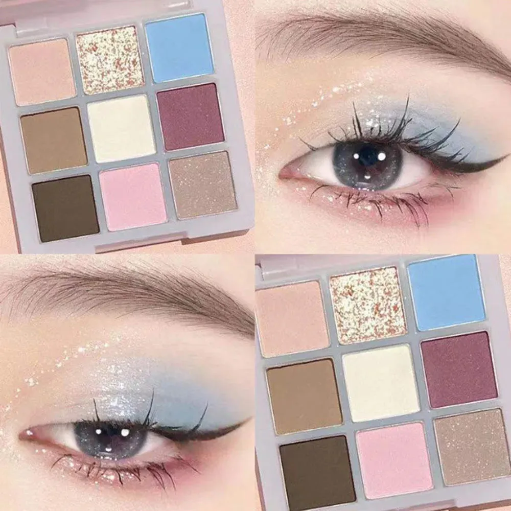 Toleet-Christmas/Thanksgiving Gift Winter Makeup Ideas New Nine-color Eyeshadow Palette Butter Orange Brown Pearly Matte Glitter Eyeshadow Shiny Eye Shadow Long-lasting Eye Make Up