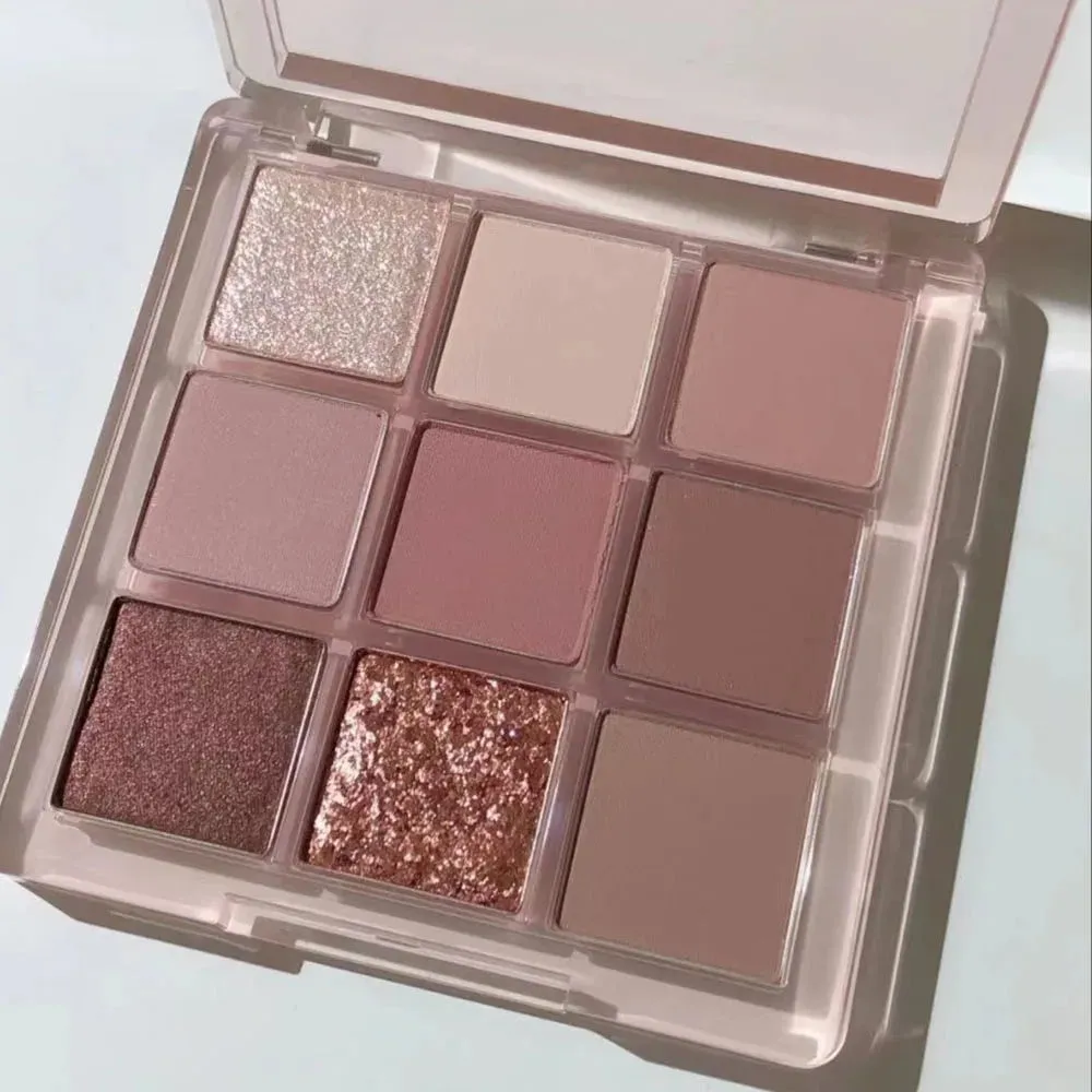 Toleet-Christmas/Thanksgiving Gift Winter Makeup Ideas New Nine-color Eyeshadow Palette Butter Orange Brown Pearly Matte Glitter Eyeshadow Shiny Eye Shadow Long-lasting Eye Make Up