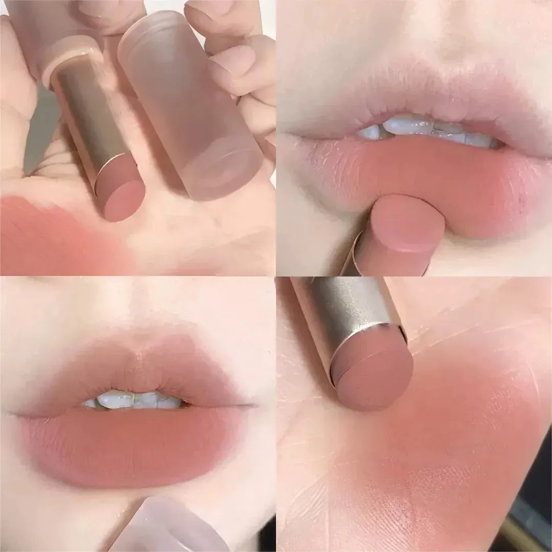 Toleet-Christmas/Thanksgiving Gift Winter Makeup Ideas Velvet Matte Lipstick Moisturizing Waterproof Lasting Nude Apricot Lip Tint Non-stick Cup Lip Gloss Lipstick Cosmetics Make Up