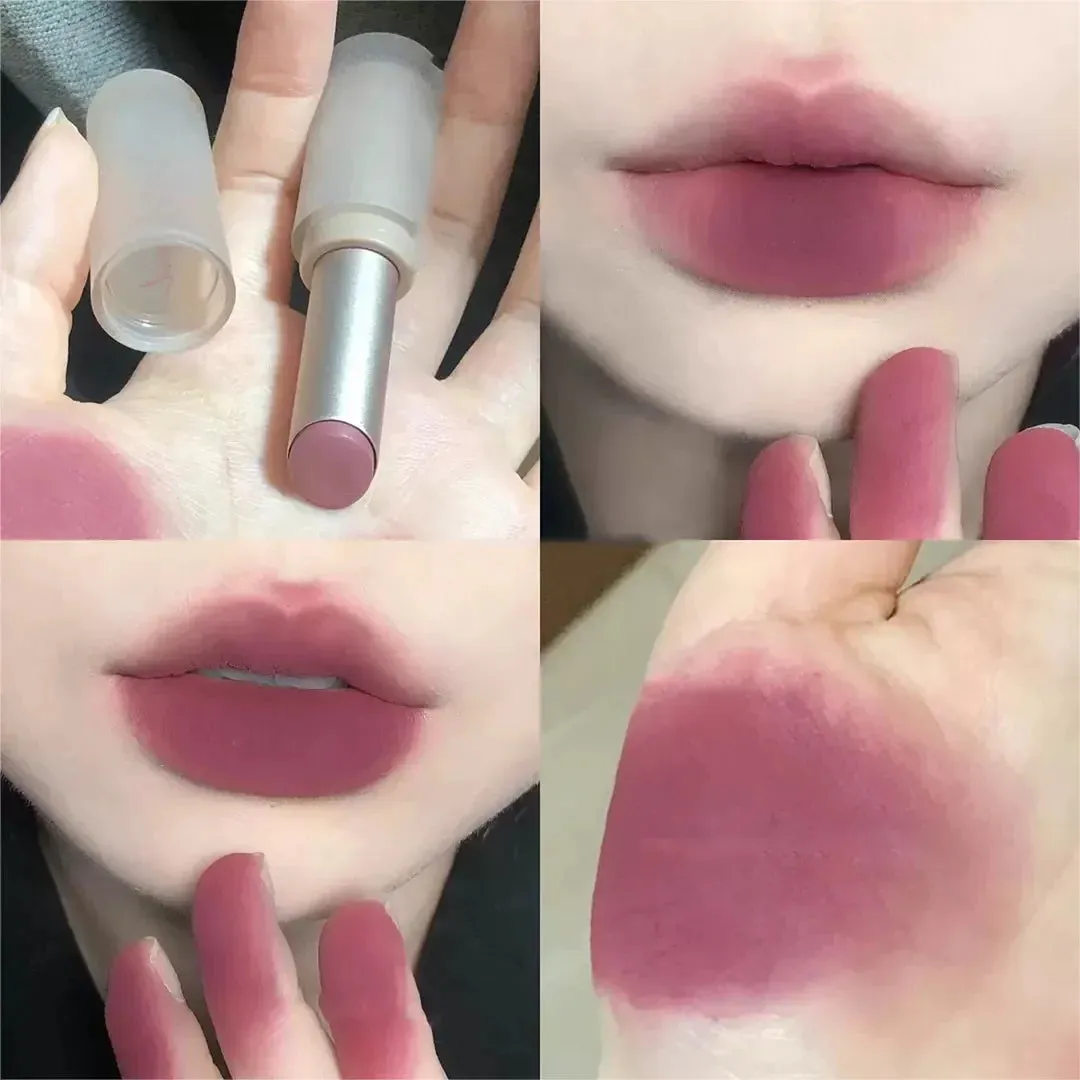 Toleet-Christmas/Thanksgiving Gift Winter Makeup Ideas Velvet Matte Lipstick Moisturizing Waterproof Lasting Nude Apricot Lip Tint Non-stick Cup Lip Gloss Lipstick Cosmetics Make Up