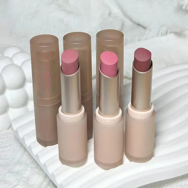 Toleet-Christmas/Thanksgiving Gift Winter Makeup Ideas Velvet Matte Lipstick Moisturizing Waterproof Lasting Nude Apricot Lip Tint Non-stick Cup Lip Gloss Lipstick Cosmetics Make Up