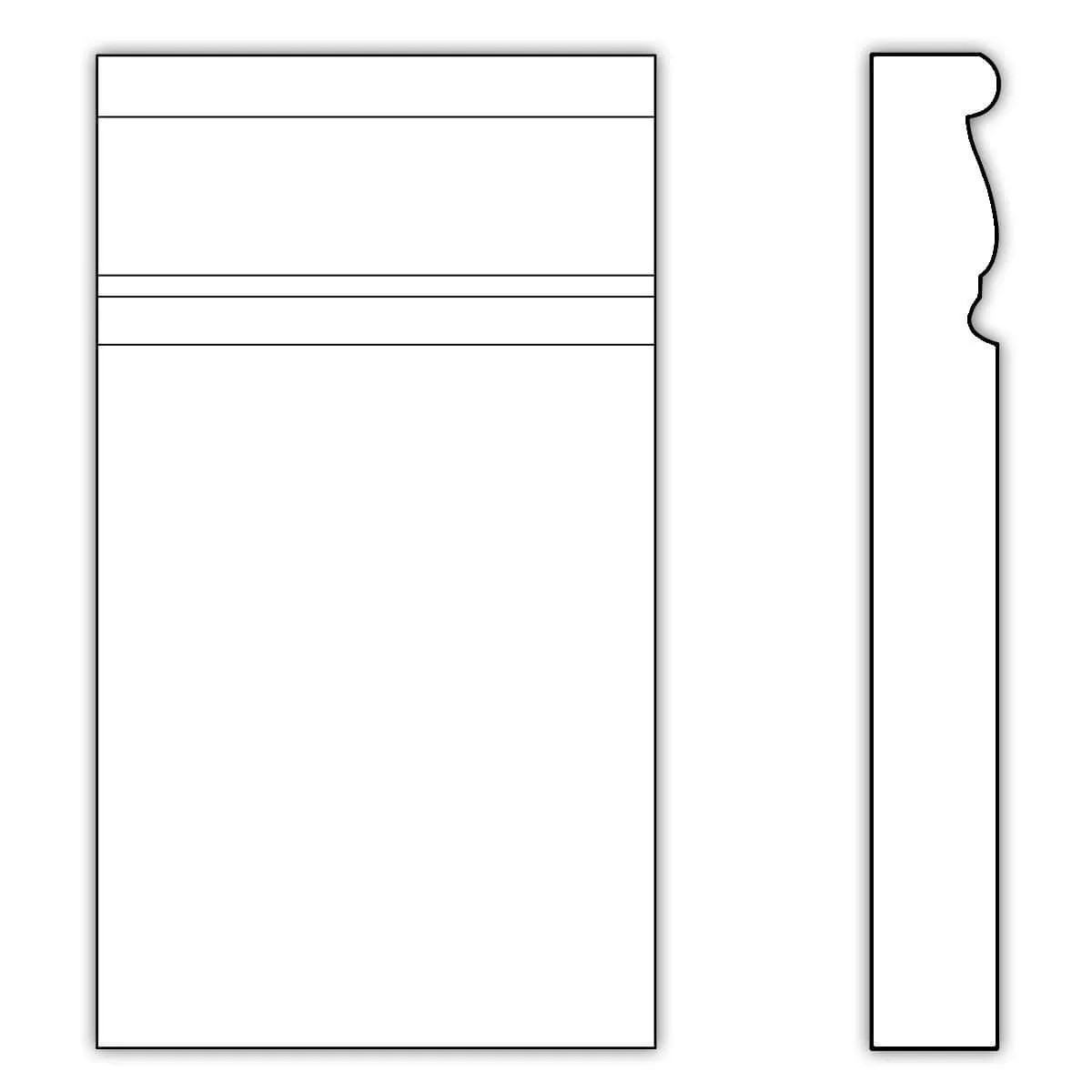 Traditional Plynth Block , 4 1/2''w x 8"h x 1"d