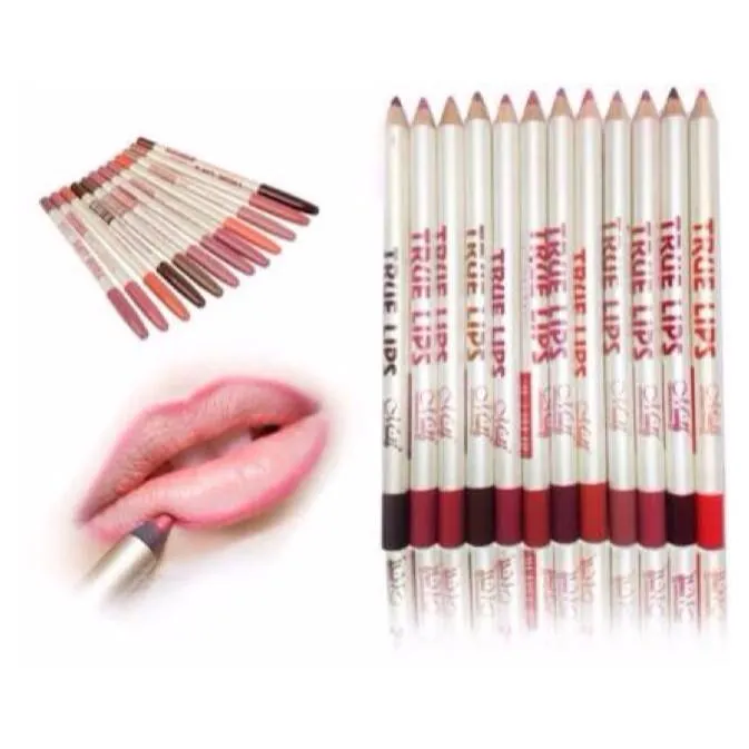 True Lips Lip Liner Pencil Set of 12pcs