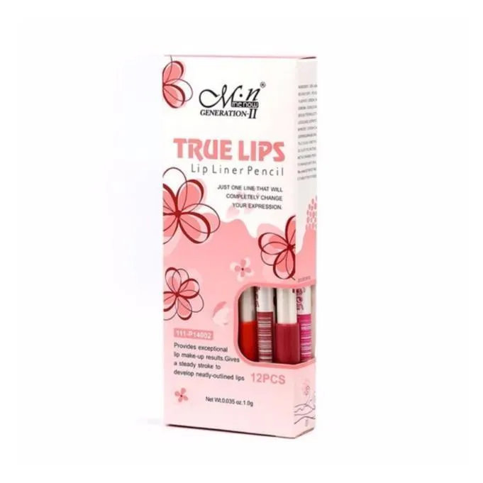 True Lips Lip Liner Pencil Set of 12pcs