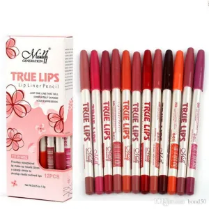 True Lips Lip Liner Pencil Set of 12pcs