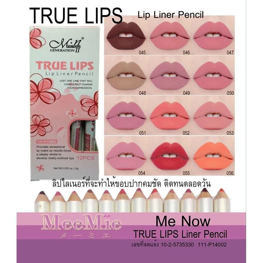 True Lips Lip Liner Pencil Set of 12pcs