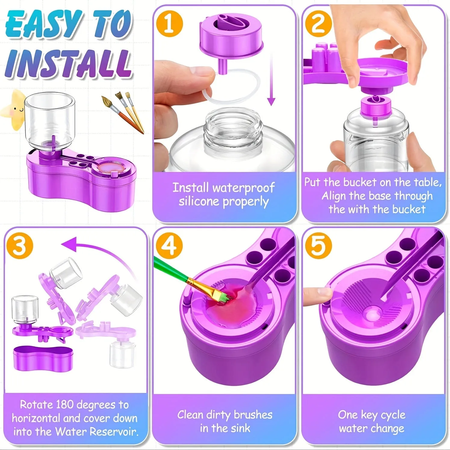 Universal Crafts Paint Brush Cleaner Rinse Cup - Pink