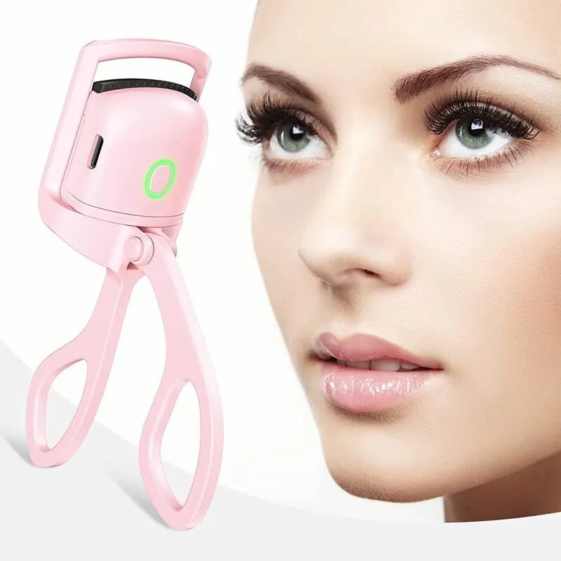 USB Electric Quick Heated Eyelash Heating Curling Clip Long Lasting Portable Eyelash Curler Tools